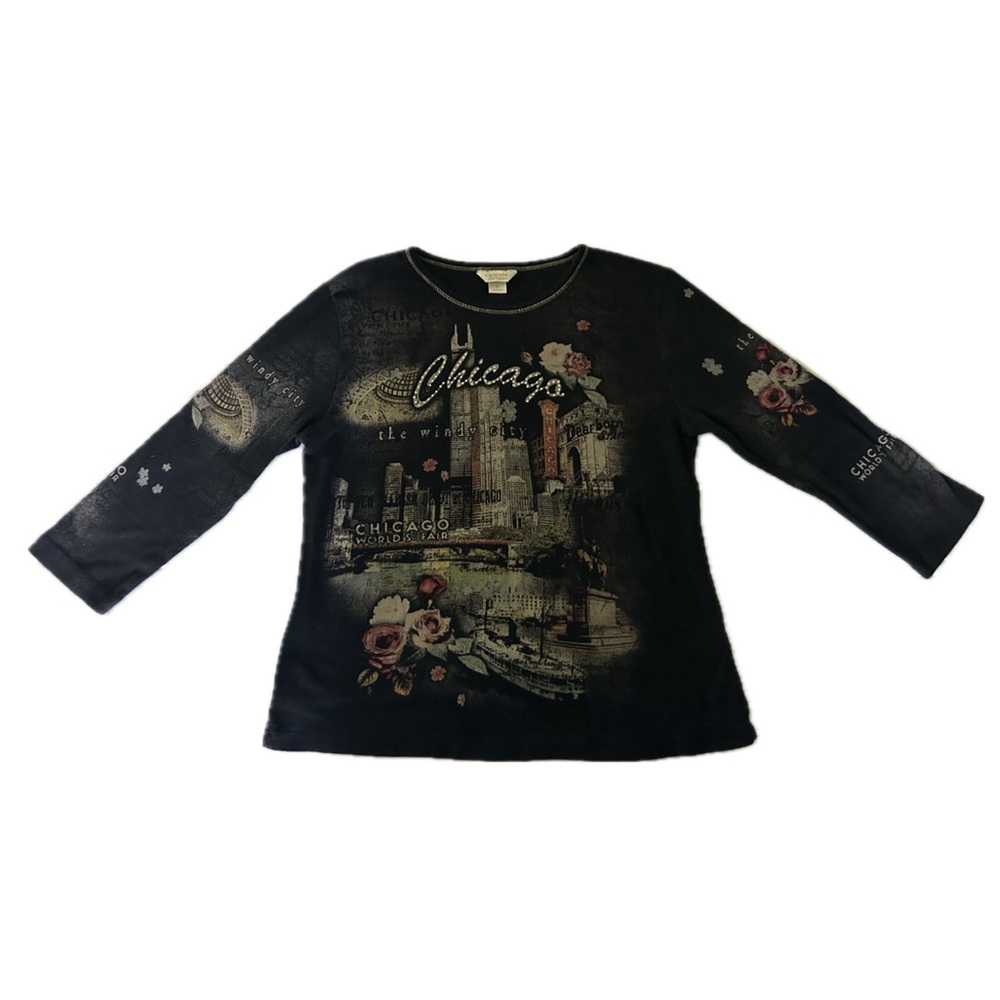 Vintage Christopher & Banks Chicago All Over Print Longsleeve